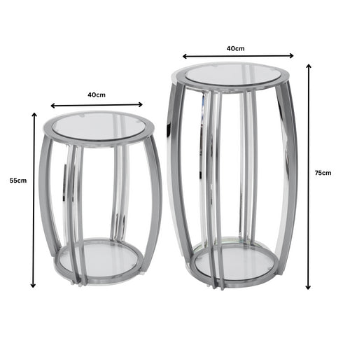 Scarlett Silver & White Marble Side Table